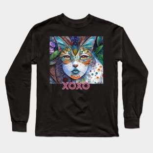 XOXo, kisses and hugs (cat girl patchwork) Long Sleeve T-Shirt